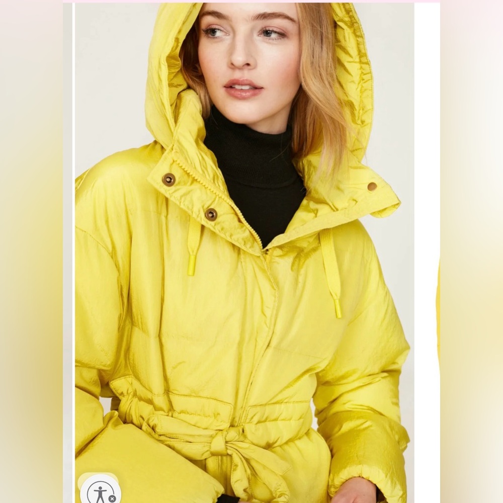 OOF Yellow Women's Puffer Coat 46/US 10 - Picture 4 of 12